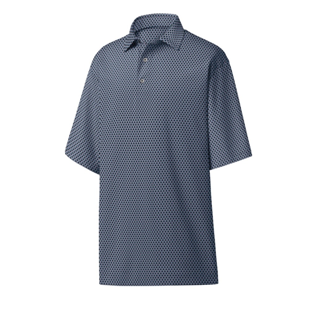 FootJoy SS Lisle Geo Print Collar Golf Polo size Medium Horse Equestrian Logo
